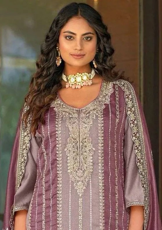 Heavy Vichitra With Embroidery Work Pakistani Top Bottom & Dupatta