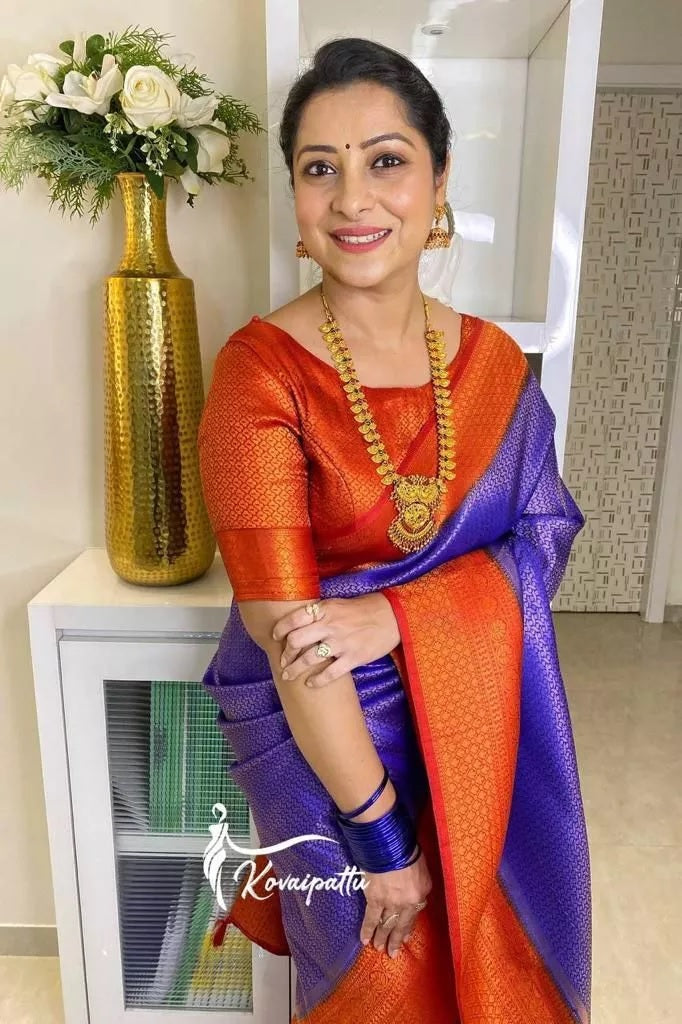 Soft Lichi Silk & Jacquard Work Saree With Blouse