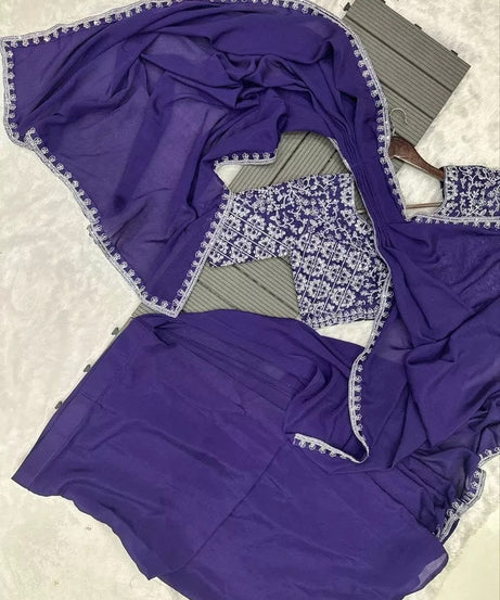 Ready To Wear Traditional Heavy Chinon Saree For Women's