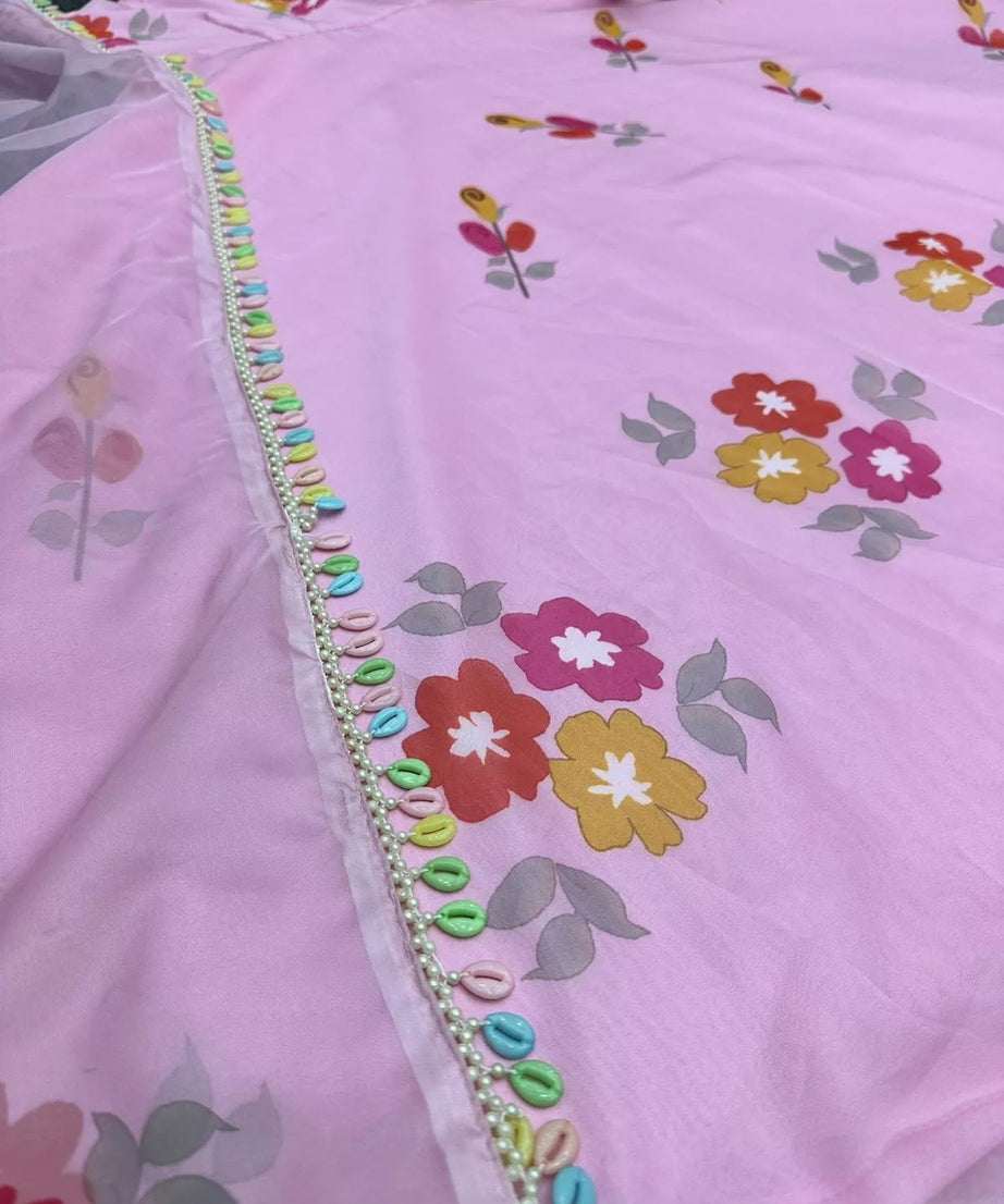 Silk Organza Stitched Beautiful Classic Anarkali Top Pant & Dupatta