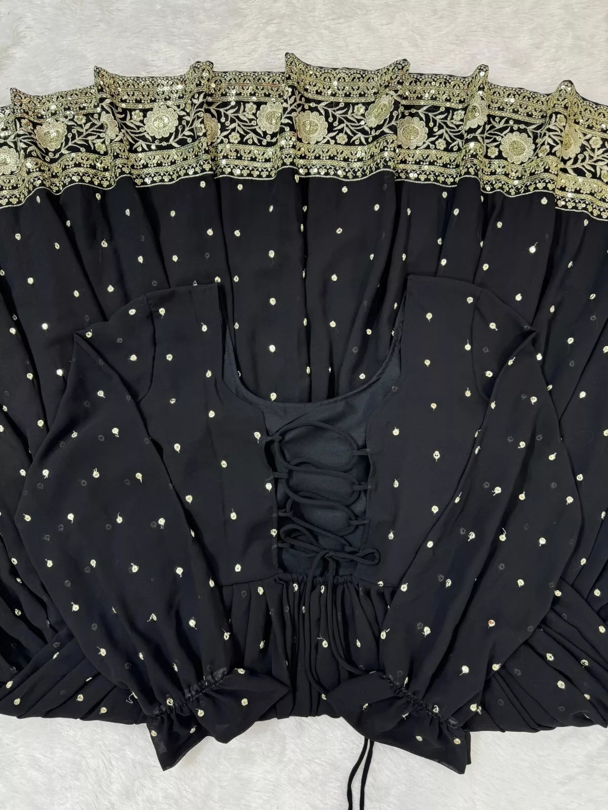 Faux Georgette With Thread Sequence Work Top Pant Dupatta