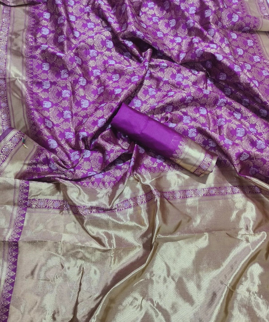 Banarasi Soft Silk Traditional Saree , Designer Party Wear Saree & Blouse