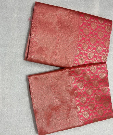 Traditional Banarasi Soft Silk, Wedding Wear Designer Sari & Blouse