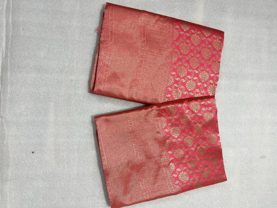 Traditional Banarasi Soft Silk, Wedding Wear Designer Sari & Blouse