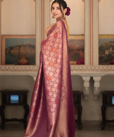 Banarasi Soft Silk Wedding Party Wear Saree,Ethnic Classic Sari With Blouse