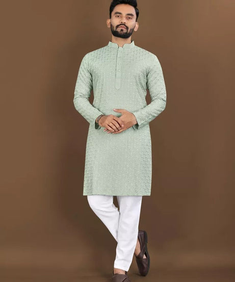 Bollywood Classic Full Stitched Rayon Kurta Pajama Set For Men's