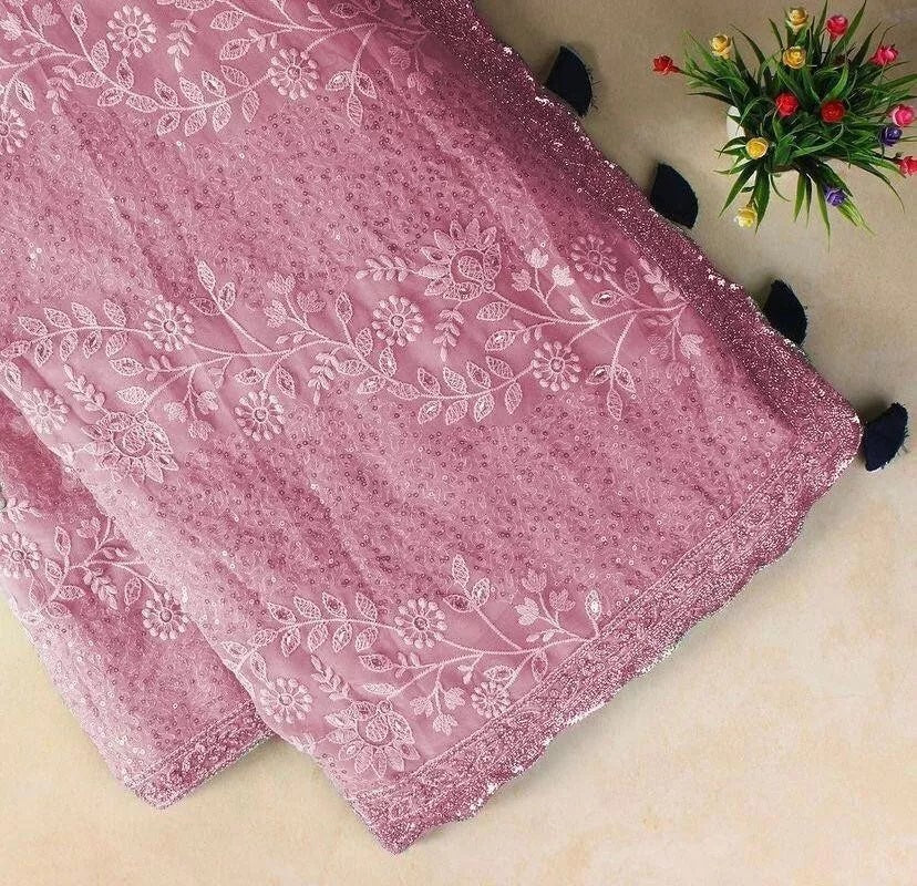 Traditional Classic Stylish Georgette Saree,Party Wedding Wear Sari Blouse