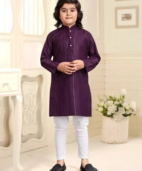 Designer Wedding Wear Pure Cotton Kurta Pajama Set For Kid's & Boy's