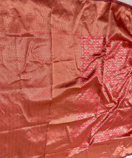 Traditional Banarasi Soft Silk, Wedding Wear Designer Sari & Blouse