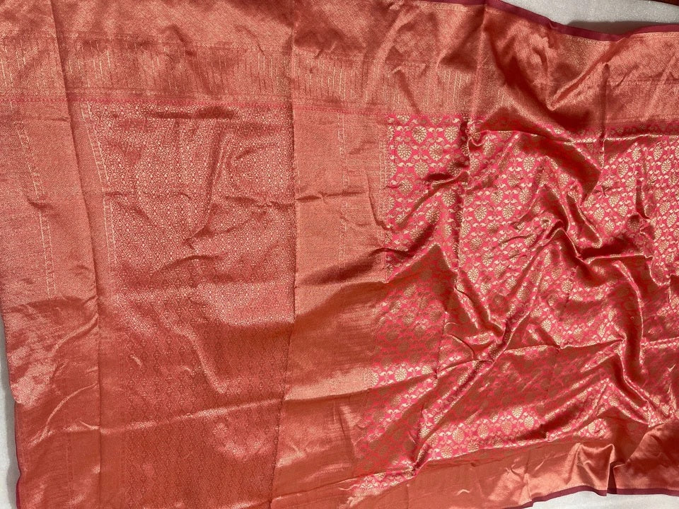 Traditional Banarasi Soft Silk, Wedding Wear Designer Sari & Blouse