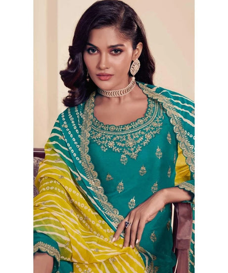 Traditional Designer Heavy Chinon , Wedding Wear Top Bottom, Dupatta