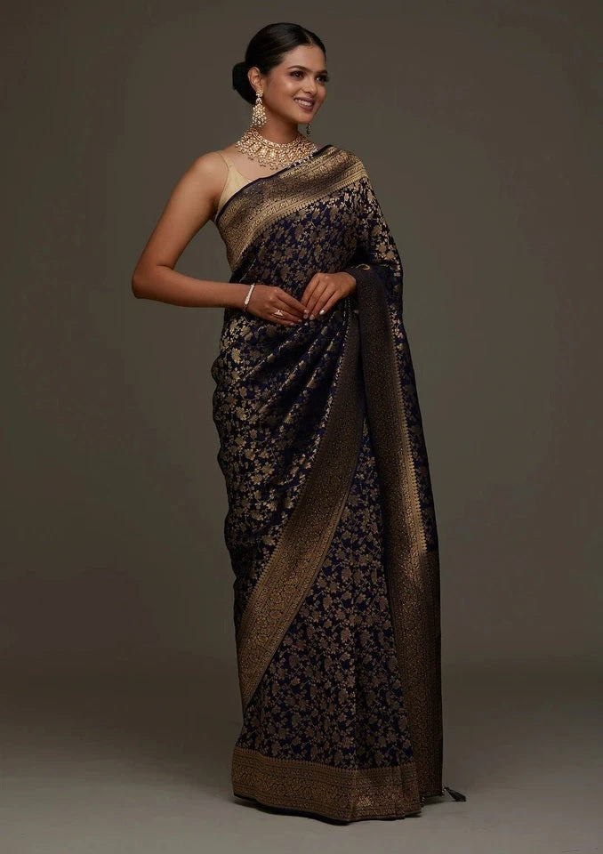 Traditional Wear Banarasi Soft Silk Saree , Designer Sari & Blouse