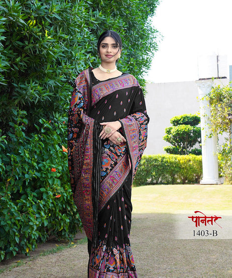 Women's Soft Pure Silk Beautifull Traditional Wear Sari With Blouse