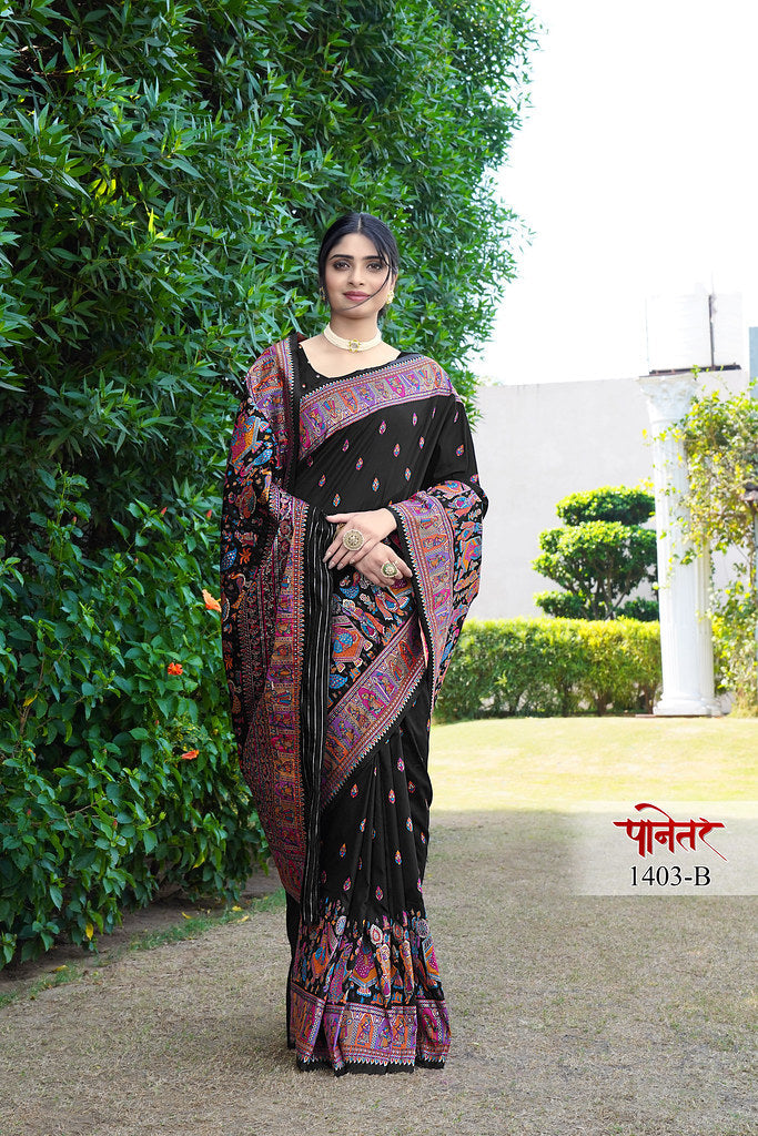 Women's Soft Pure Silk Beautifull Traditional Wear Sari With Blouse