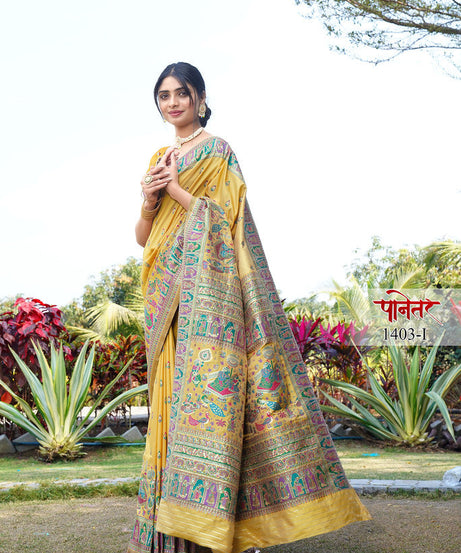 Women's Soft Pure Silk Beautifull Traditional Wear Sari With Blouse