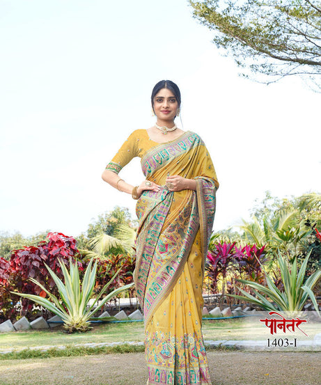 Women's Soft Pure Silk Beautifull Traditional Wear Sari With Blouse