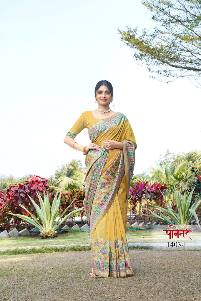 Women's Soft Pure Silk Beautifull Traditional Wear Sari With Blouse