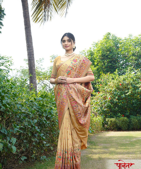 Women's Soft Pure Silk Beautifull Traditional Wear Sari With Blouse