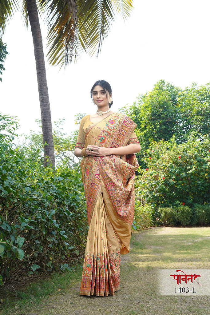 Women's Soft Pure Silk Beautifull Traditional Wear Sari With Blouse