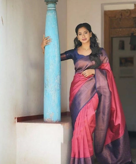 Wedding Soft Lichi Silk Sare With Blouse,Party Function Sari