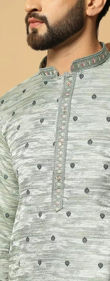 Designer Ethnic Stitched Heavy Jacquard Kurta Pajama Set For Mens