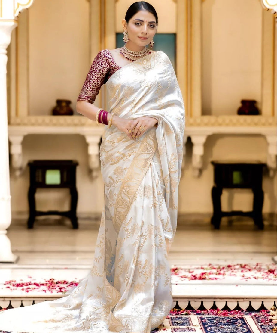 Banarasi Soft Silk Wedding Function Saree & Blouse