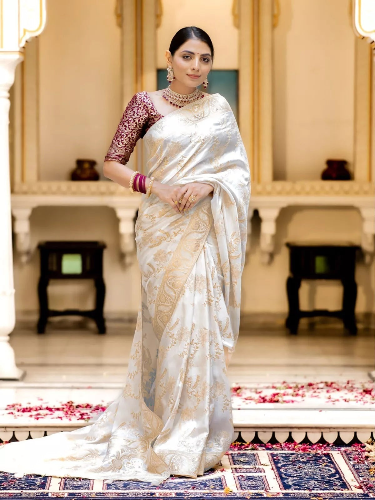 Banarasi Soft Silk Wedding Function Saree & Blouse