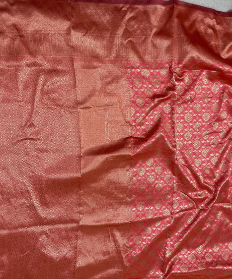 Traditional Banarasi Soft Silk, Wedding Wear Designer Sari & Blouse