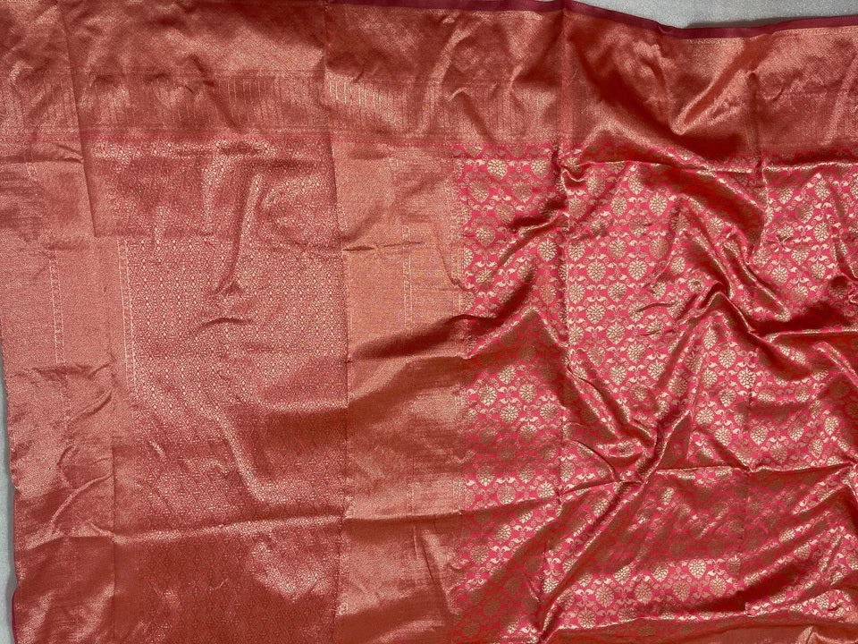 Traditional Banarasi Soft Silk, Wedding Wear Designer Sari & Blouse