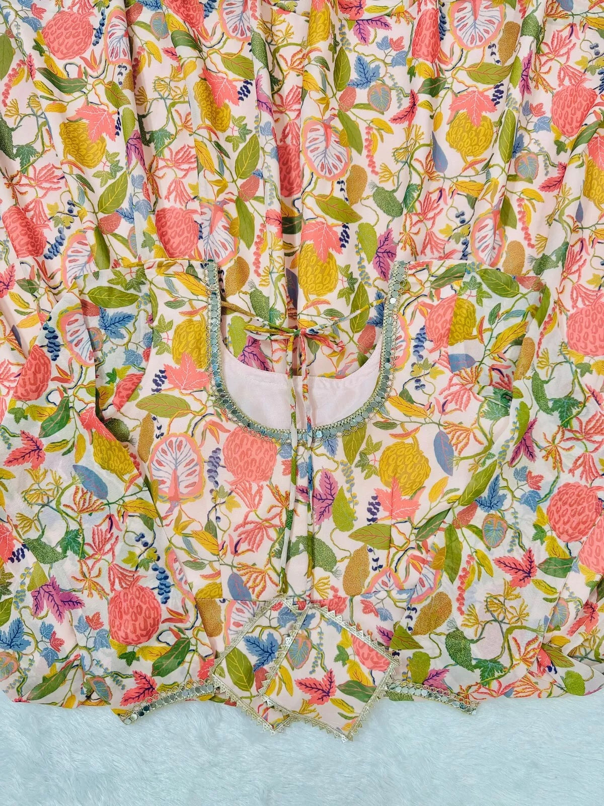 Georgette With Inner  Digital Print Mirror Work Anarkali Suit & Dupatta