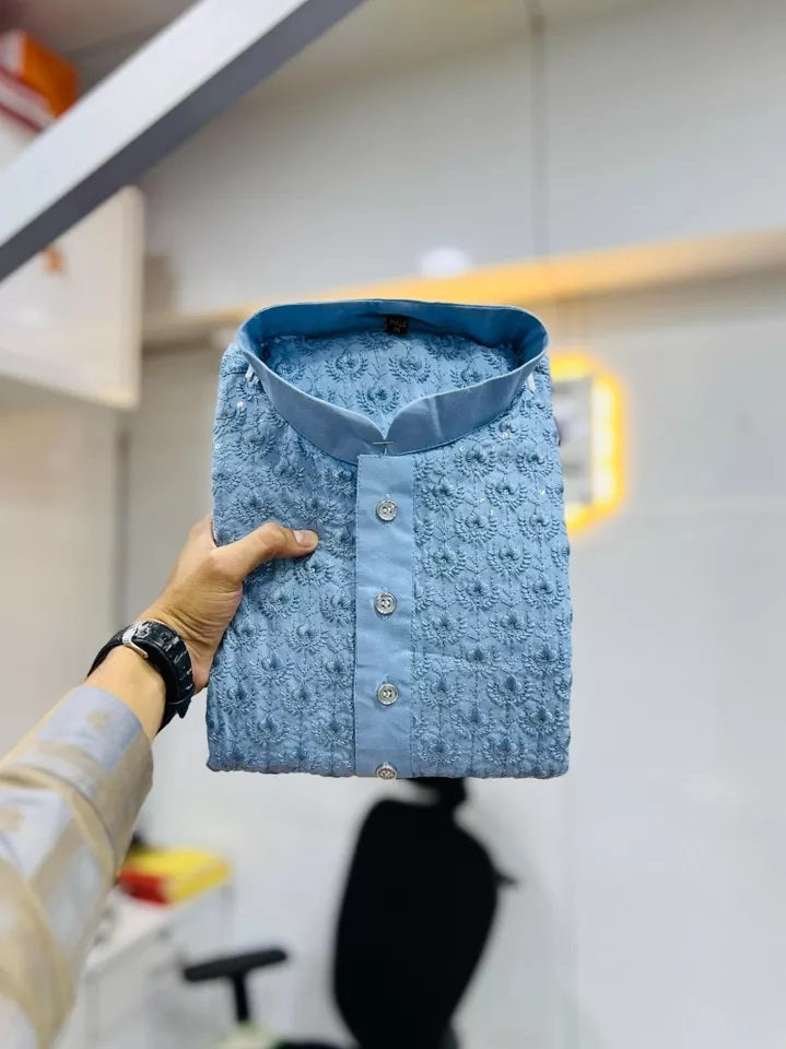 Bollywood Classic Full Stitched Rayon Kurta Pajama Set For Men's