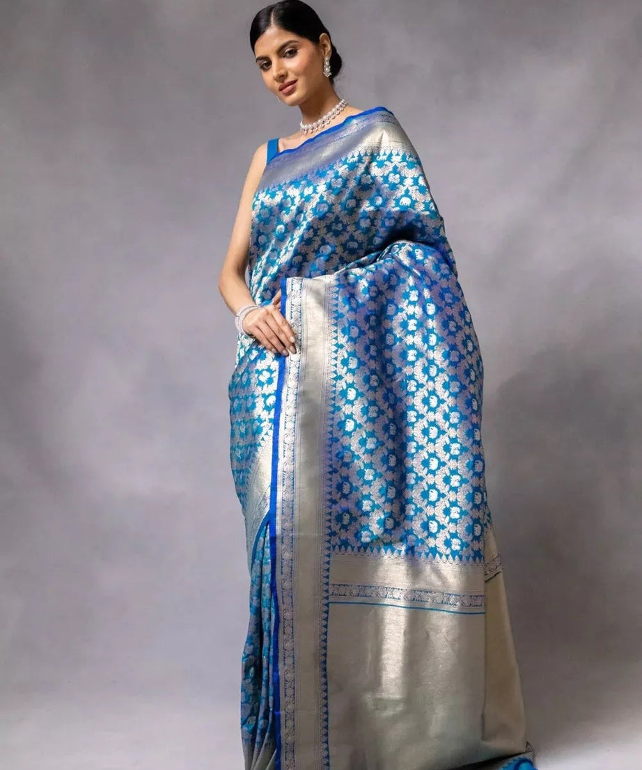 Banarasi Soft Silk Traditional Saree , Designer Party Wear Saree & Blouse
