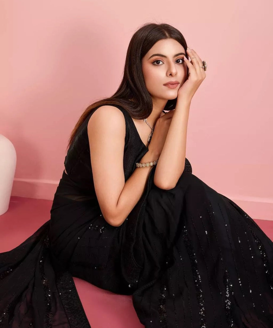 New Indian Georgette Saree,Indian Wedding Claasic Sari