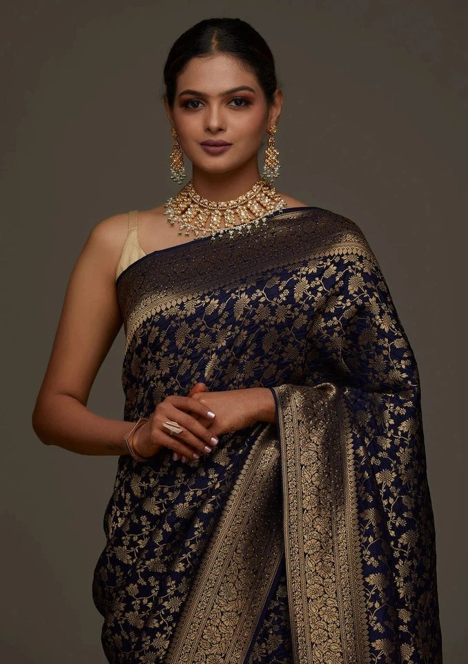 Traditional Wear Banarasi Soft Silk Saree , Designer Sari & Blouse