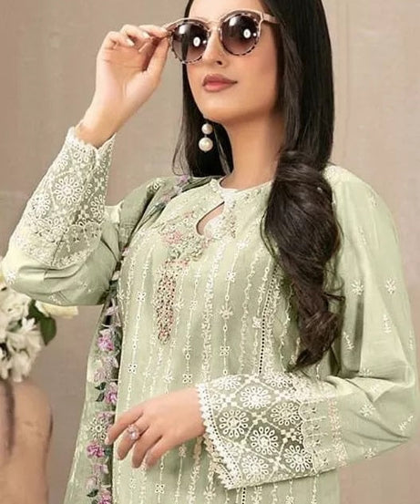 Georgette With Embroidery Sequence Work Top Bottom Dupatta