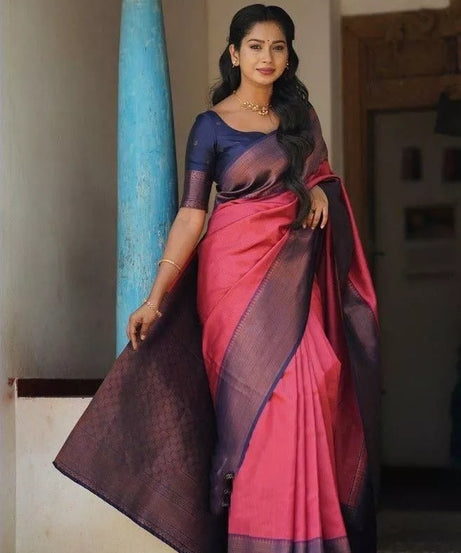 Wedding Soft Lichi Silk Sare With Blouse,Party Function Sari