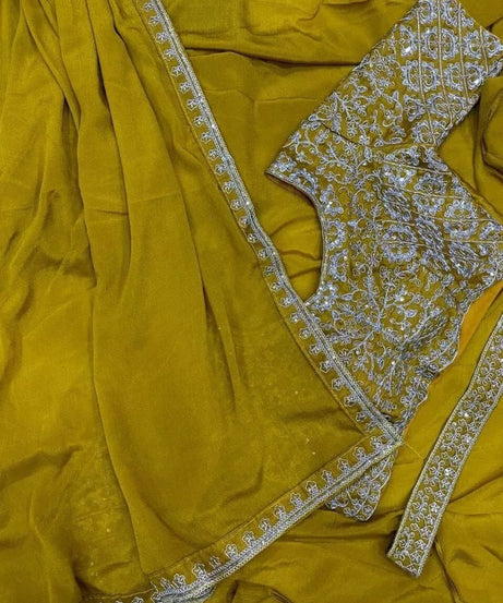 Ready To Wear Traditional Heavy Chinon Saree For Women's