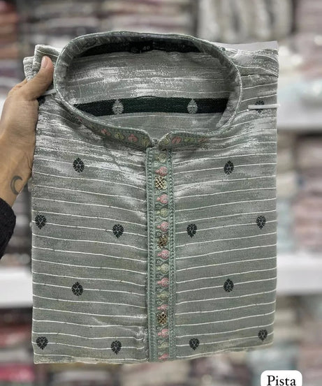 Designer Ethnic Stitched Heavy Jacquard Kurta Pajama Set For Mens