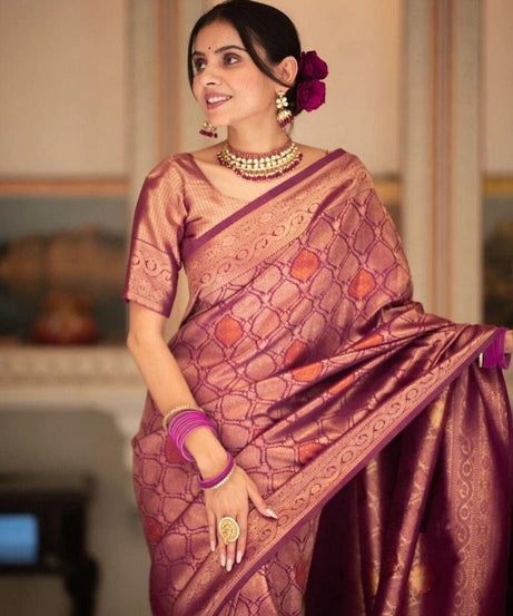 Banarasi Soft Silk Wedding Party Wear Saree,Ethnic Classic Sari With Blouse