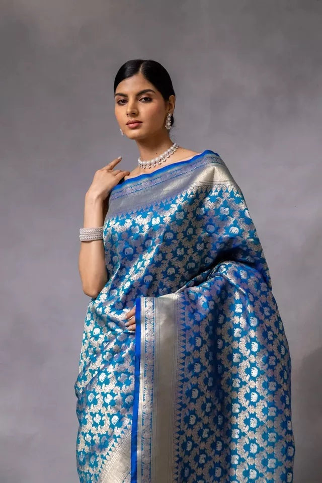 Banarasi Soft Silk Sari With Blouse