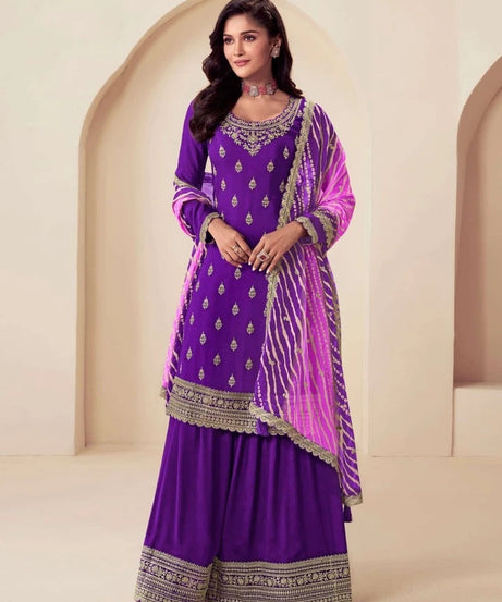 Traditional Designer Heavy Chinon , Wedding Wear Top Bottom, Dupatta