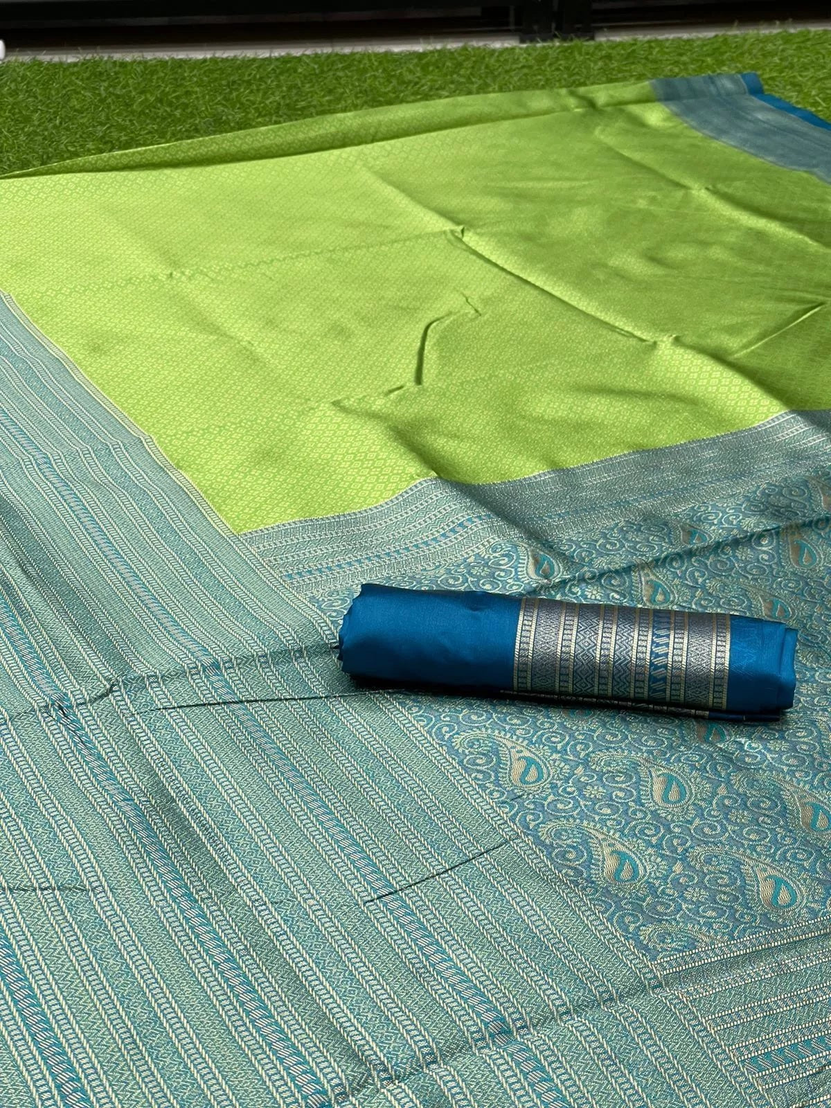 Banarasi Soft Silk Sari With Unstitched Blouse