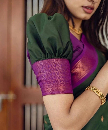 Banarasi Soft Silk Wedding Saree With Jacquard Border Blouse fancy Saree11-KT