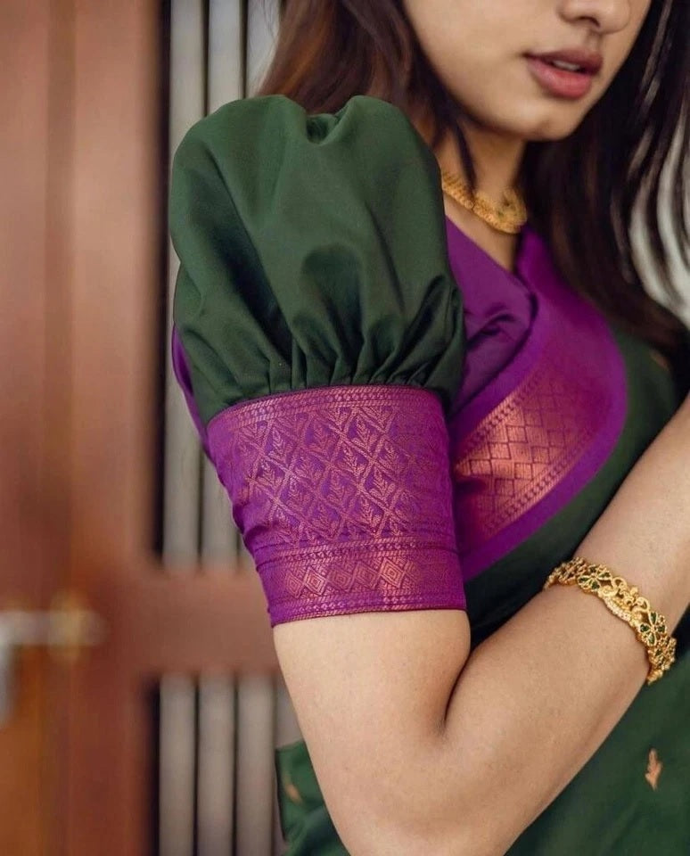 Banarasi Soft Silk Wedding Saree With Jacquard Border Blouse fancy Saree11-KT