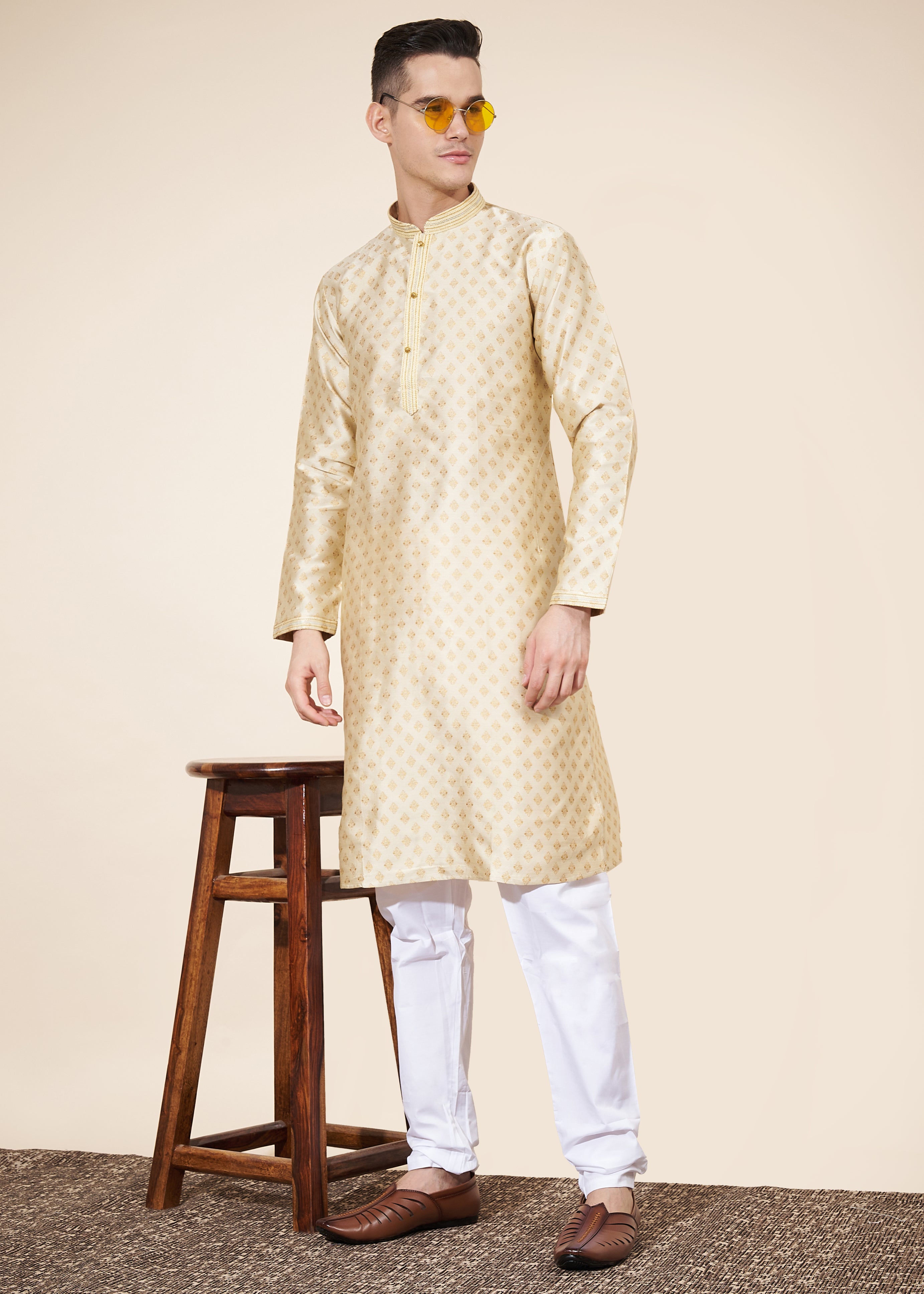 Heavy Jacquard Kurta Pajama Set For Men's