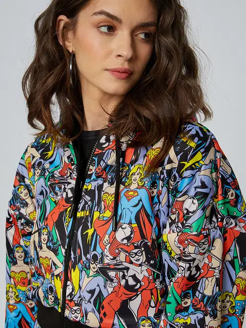 Wonder Woman Reversible Hoodie Women Cropped Oversized Hoodies