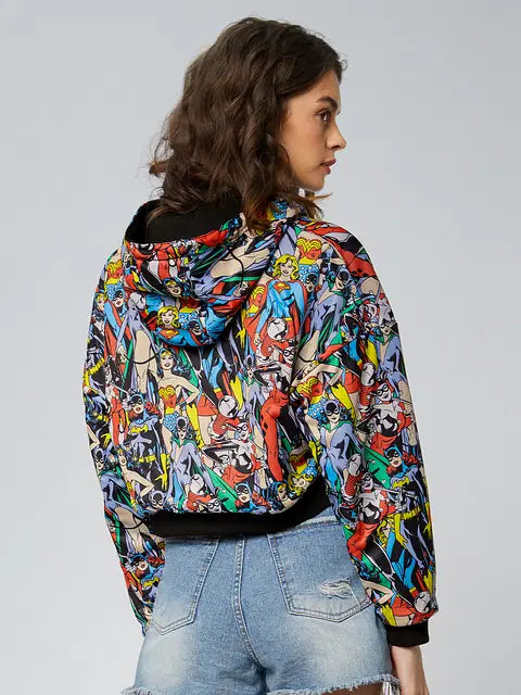 Wonder Woman Reversible Hoodie Women Cropped Oversized Hoodies