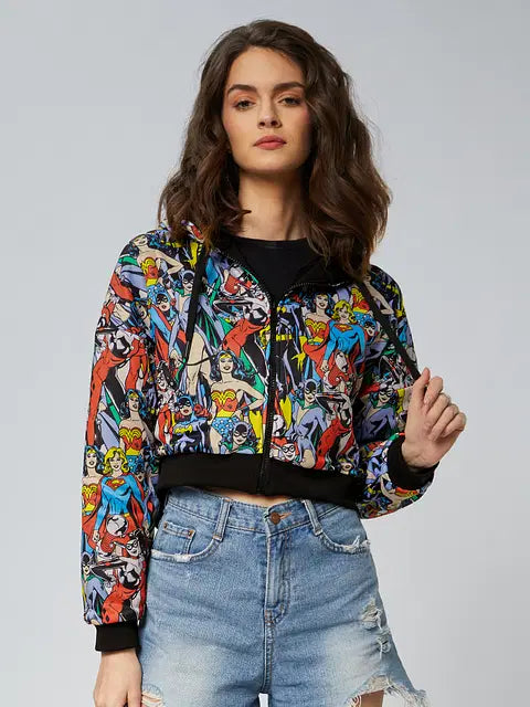 Wonder Woman Reversible Hoodie Women Cropped Oversized Hoodies