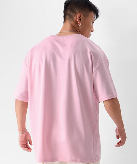 Solids Baby Pink Oversized T-Shirts