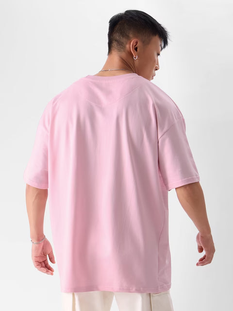 Solids Baby Pink Oversized T-Shirts